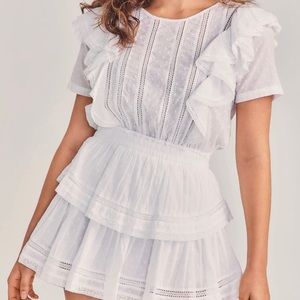 Loveshackfancy Natasha mini dress white size small Love Shack Fancy